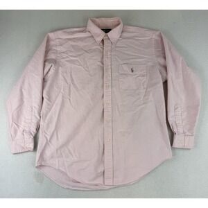 Ralph Lauren Shirt Mens Large Pink Flesh Pony Dress Long Sleeve Cotton Oxford